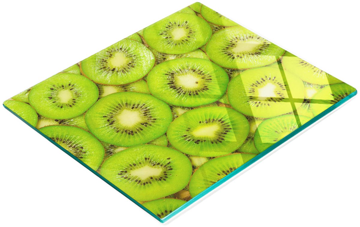 Decoratieve glazen plank met afbeeldingen voor het serveren van kiwisnacks, 60x52 cm