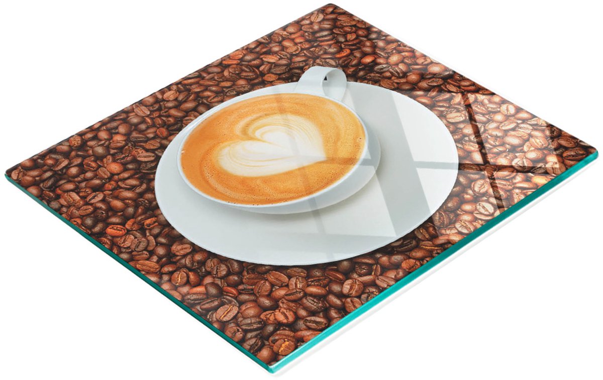 Decoratieve glazen snij- en serveerplank met hartvormig latte-patroon, 60x52 cm