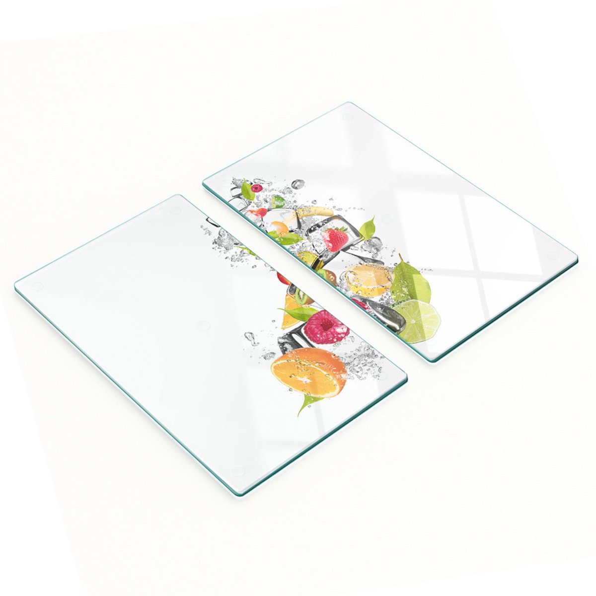 Glazen snijplanken met afbeelding van fruit met ijs, 2x30x52 cm