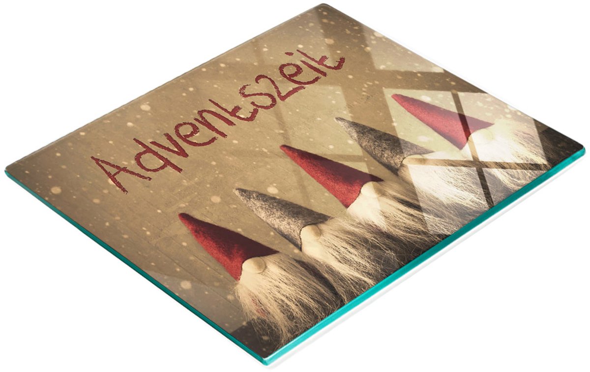 Glazen snijplank met decoratieve adventsafbeeldingen 60x52 cm