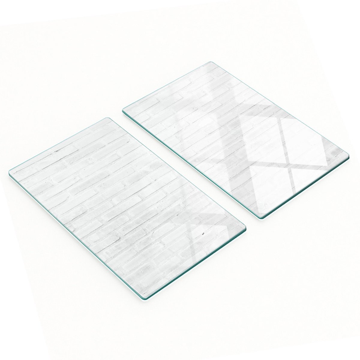 Glazen snijplanken voor in de keuken met afbeelding van een bakstenen muur, 2x30x52 cm
