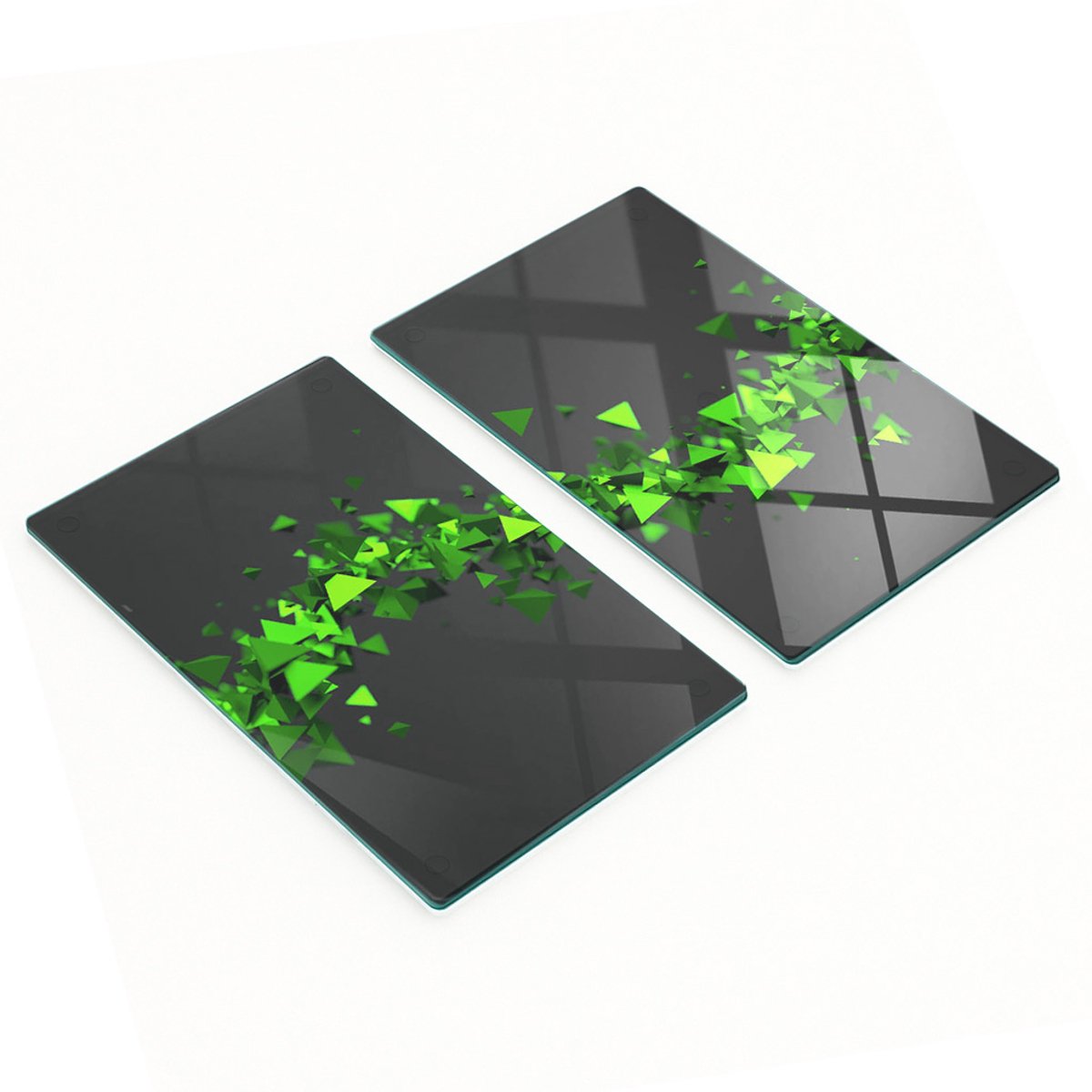 Decoratieve snijplanken van gehard glas met geometrisch golfpatroon, 2x30x52 cm