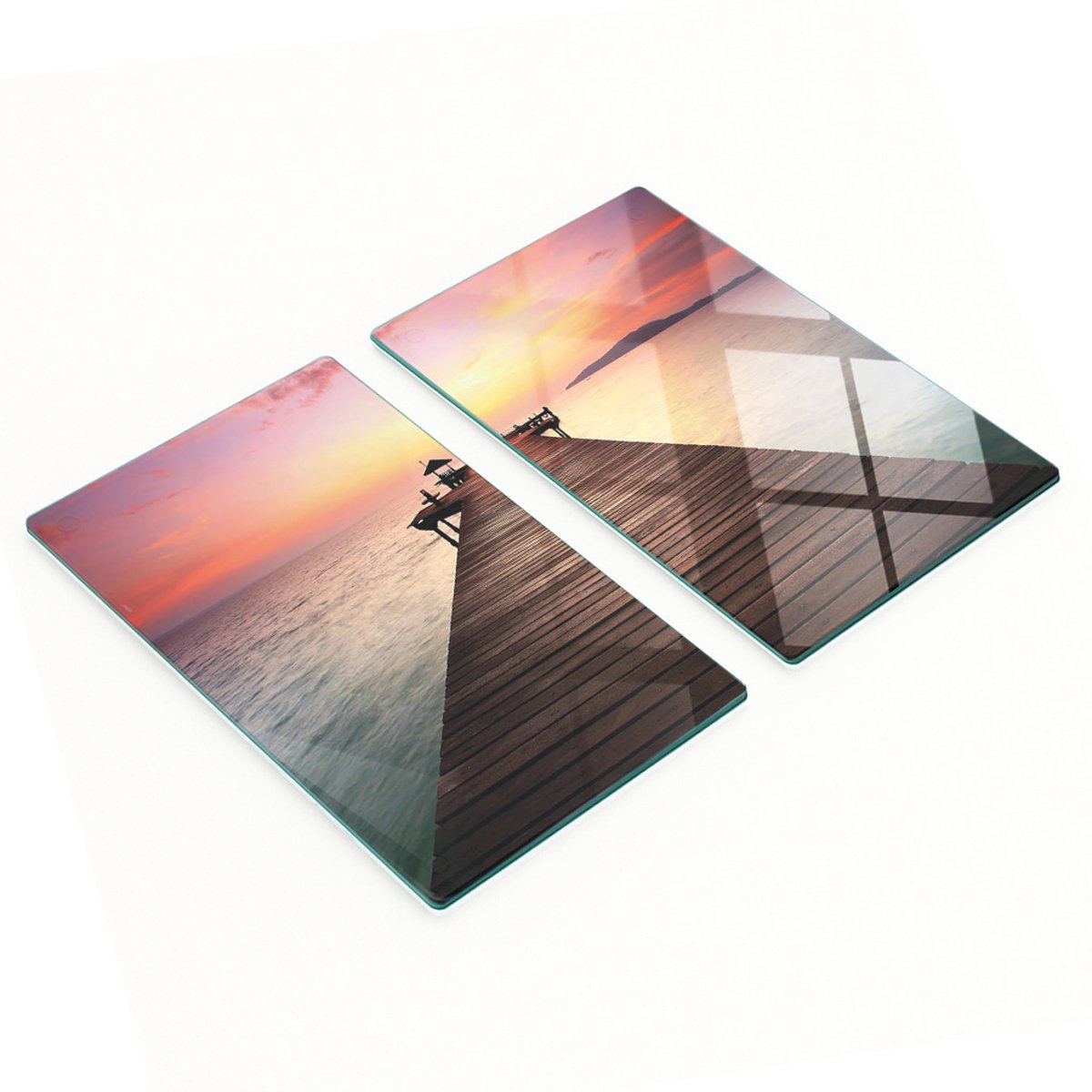 Multifunctionele decoratieve keukenplanken van gehard glas, Molo, 2x30x52 cm