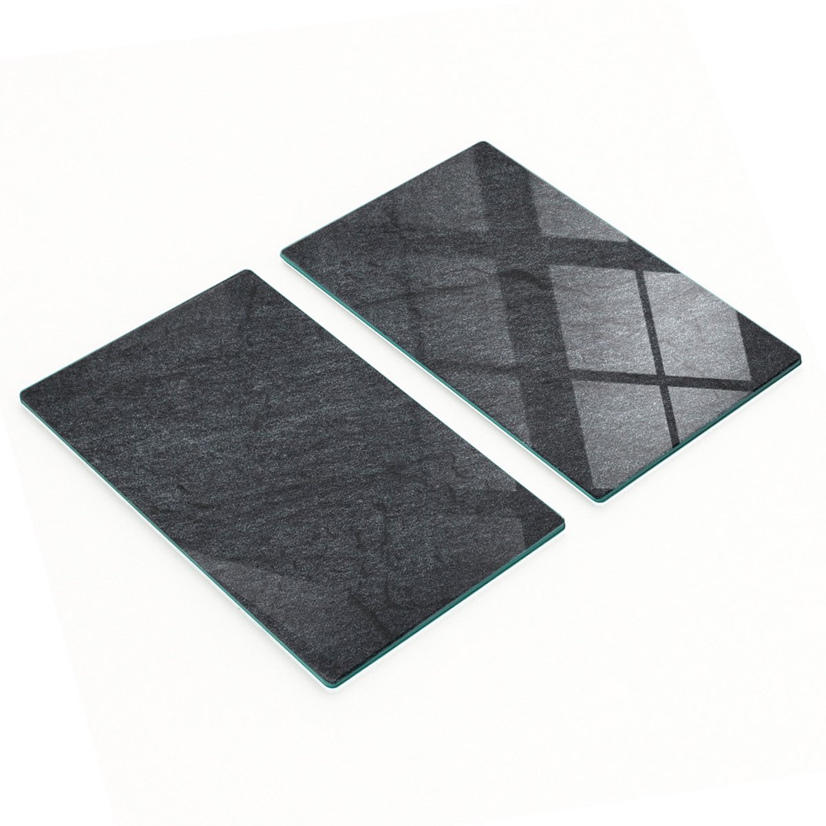Decoratieve serveerplanken van glas in grijs leisteen, 2x30x52 cm