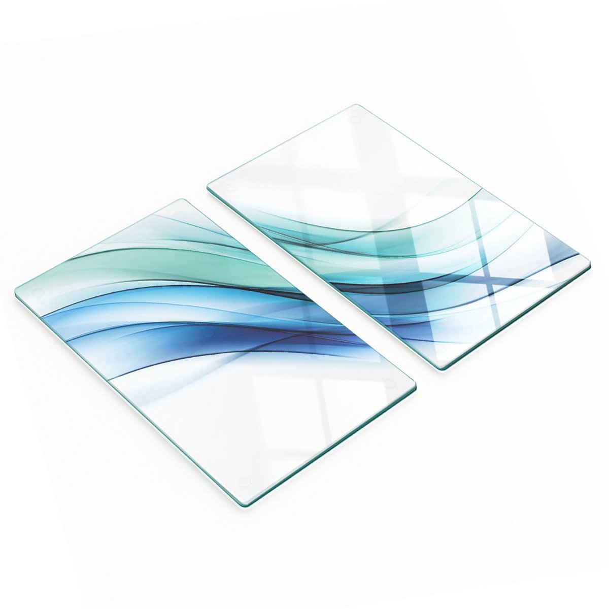 Multifunctionele decoratieve glazen panelen met abstract golfmotief, 2x30x52 cm
