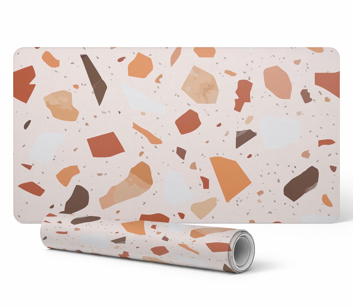 Decoratieve laptopmat voor op het bureau, abstract terrazzo, 120x60 cm