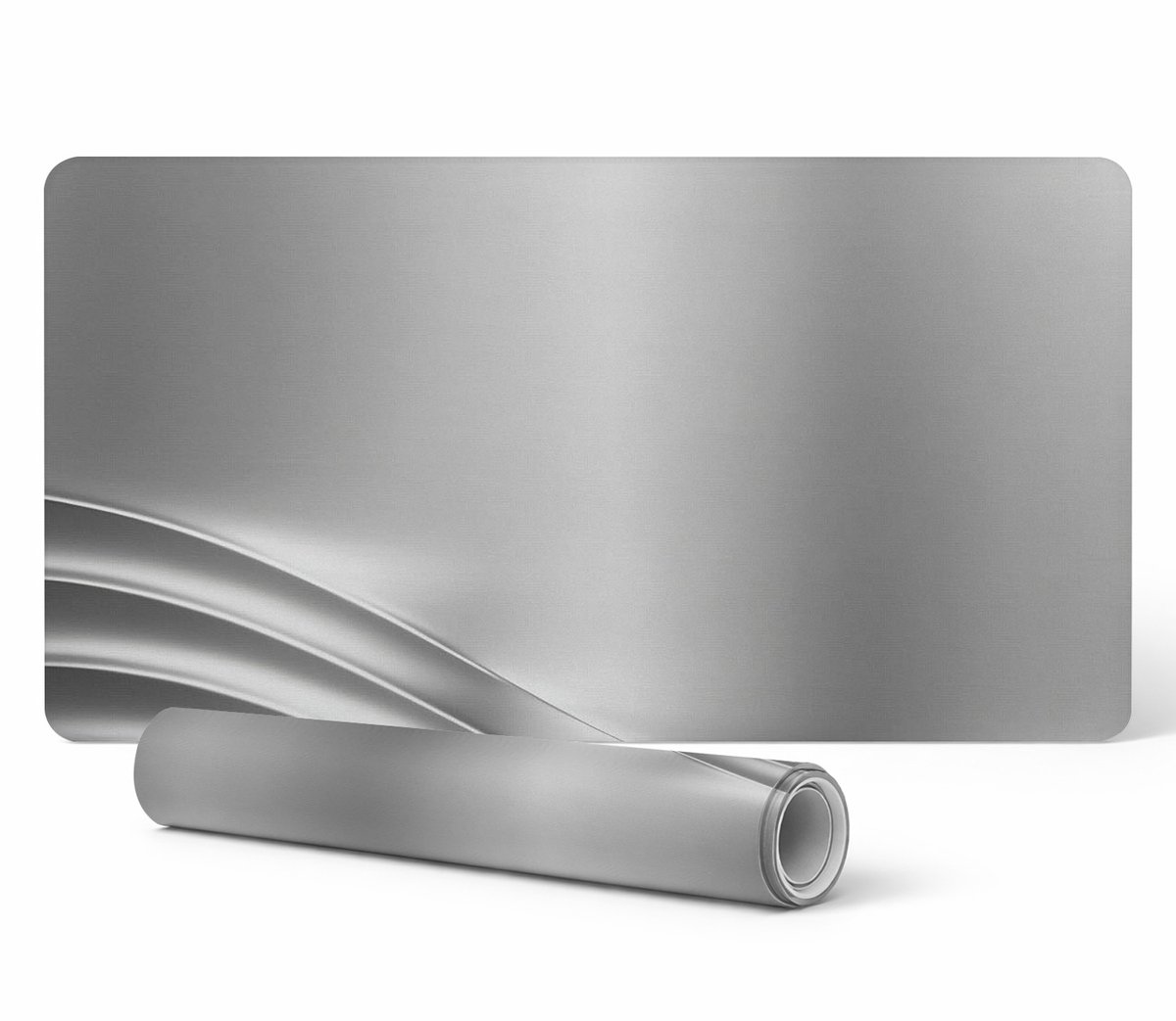 Muismat met metallic golven voor bureau, toetsenbord en laptop 90x45 cm
