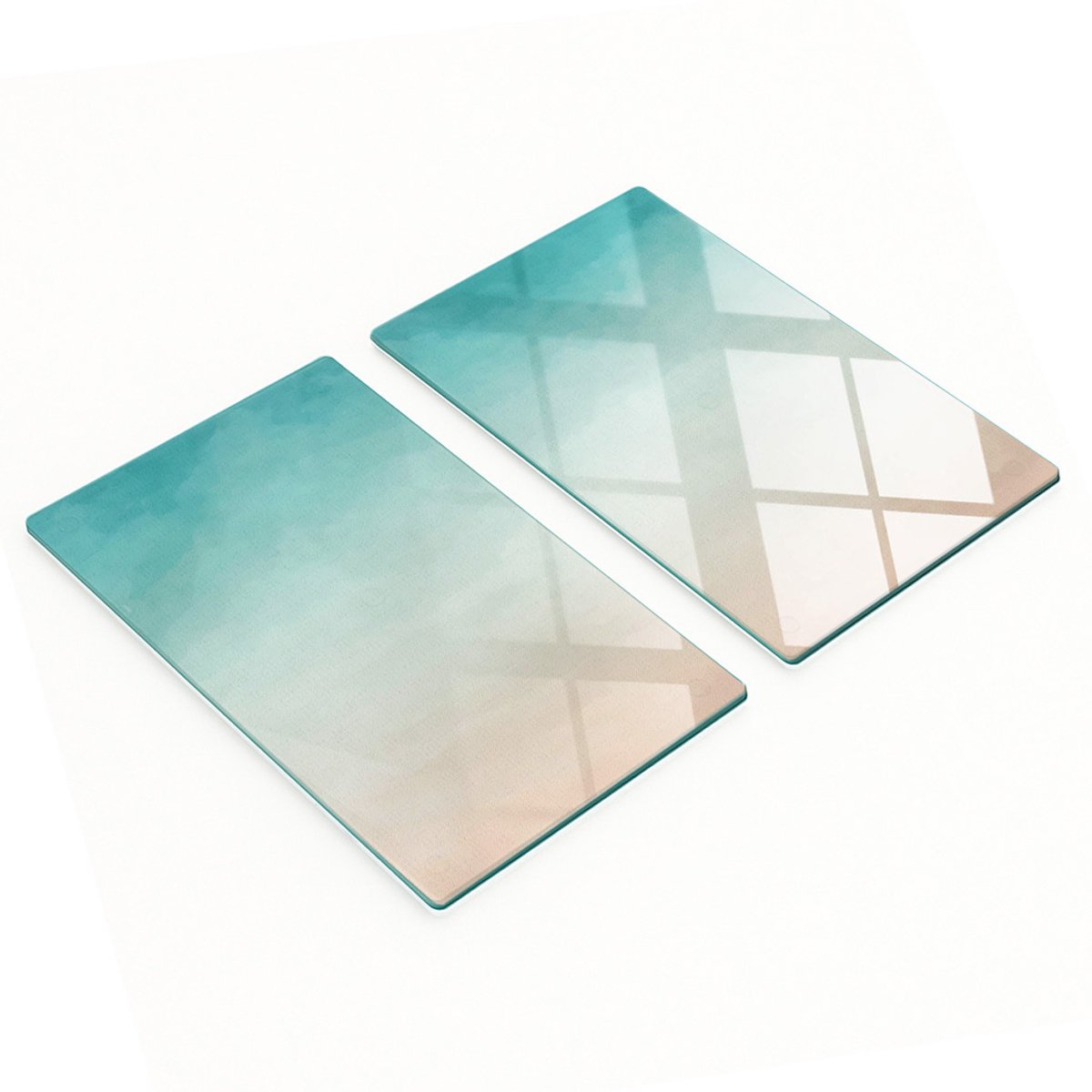 Decoratieve glazen serveerplanken voor snacks, abstract ontwerp, 2x30x52 cm