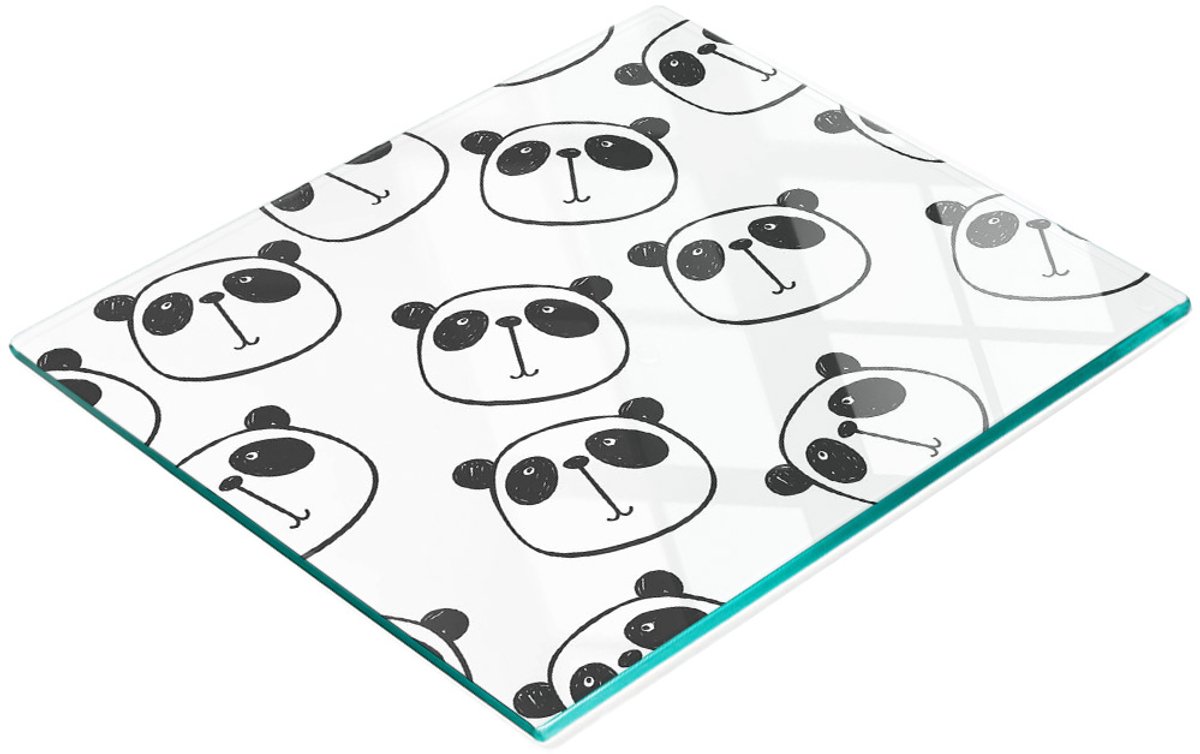 Panda Multifunctionele Decoratieve Keukenplank van Gehard Glas 60x52 cm