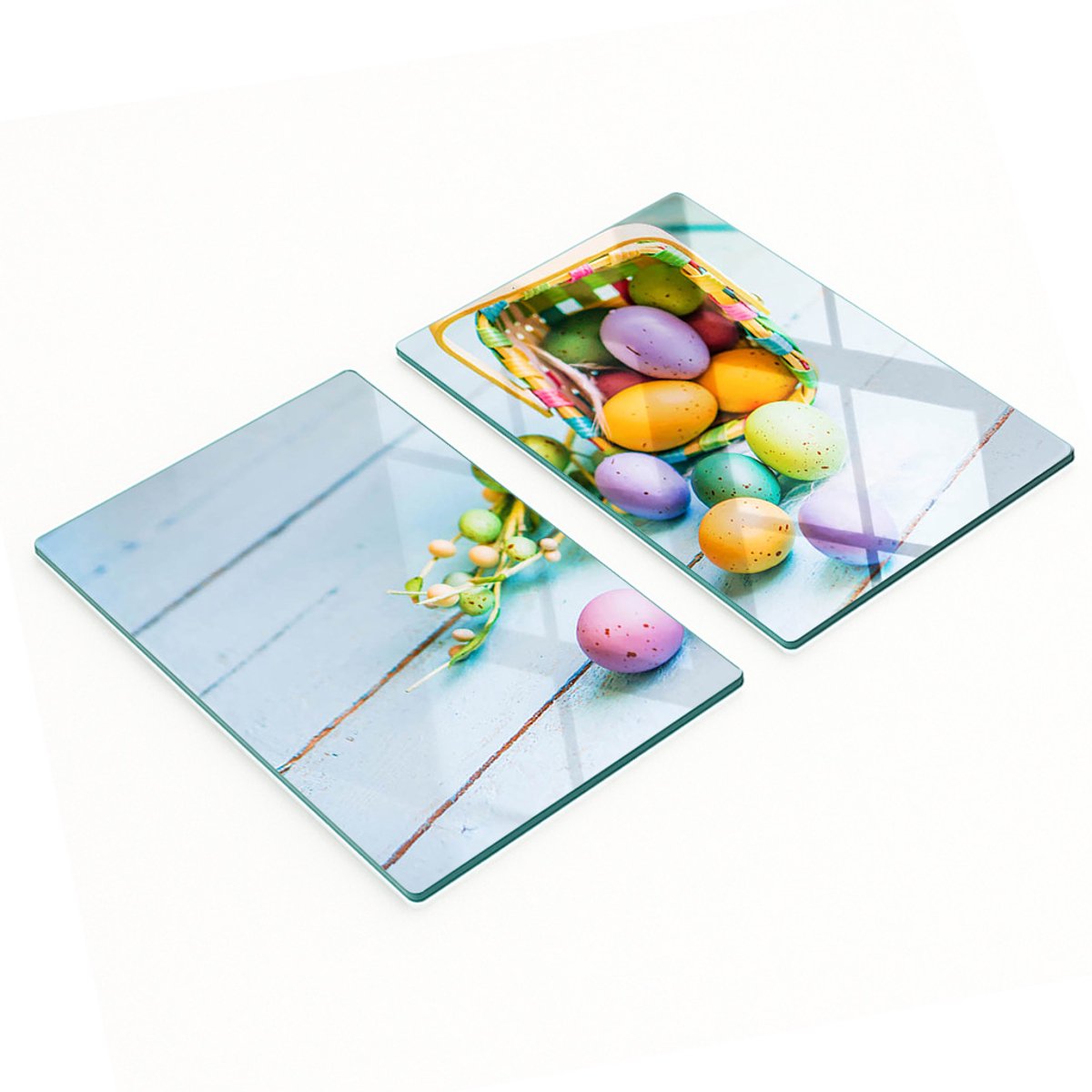 Multifunctionele decoratieve glazen borden voor paaseieren 2x40x52 cm