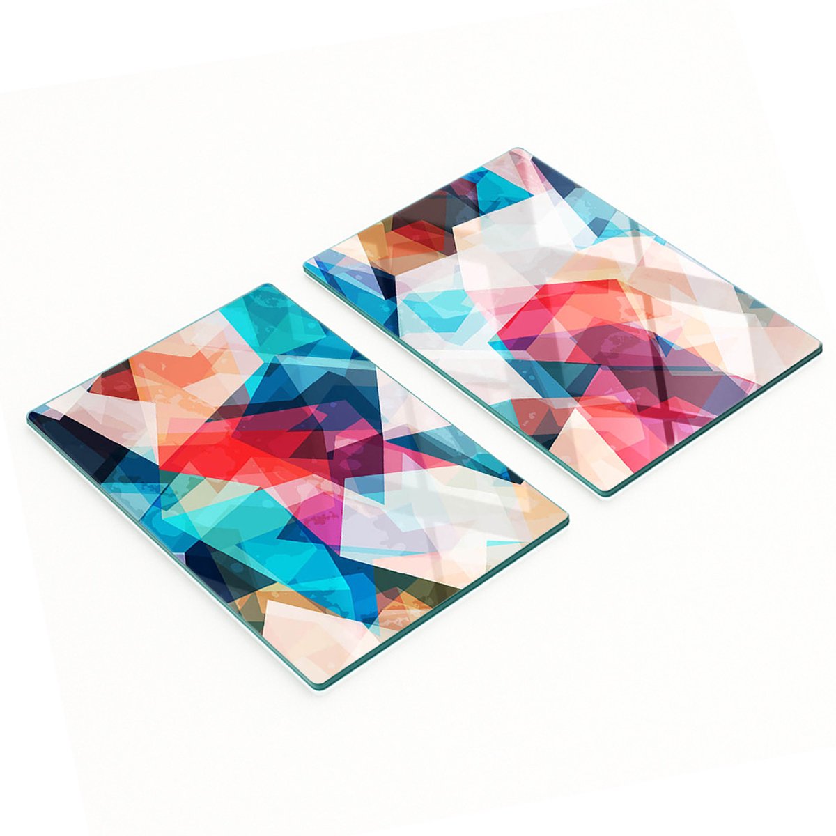 Decoratieve glazen snijplanken met mozaïekabstractie, 2x40x52 cm