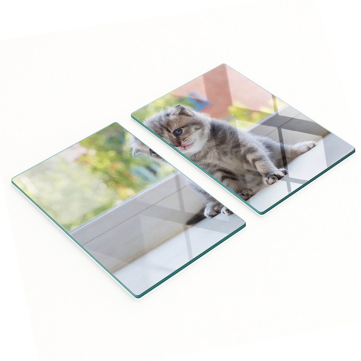 Duurzame en stijlvolle glazen panelen met patroon, klein kattenraam, 2x40x52 cm