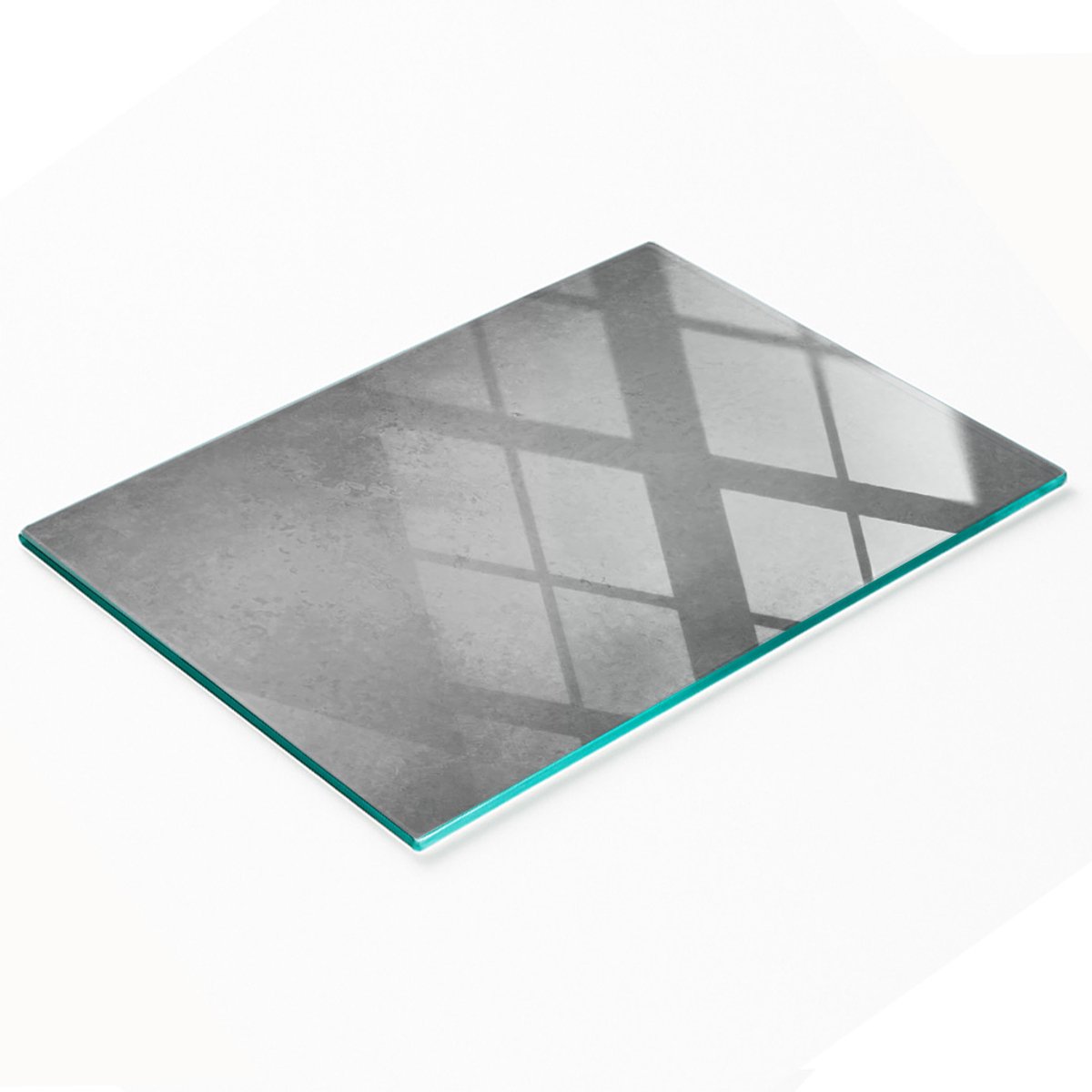 Serveerplank van gehard glas met betonmotief, 80x52 cm