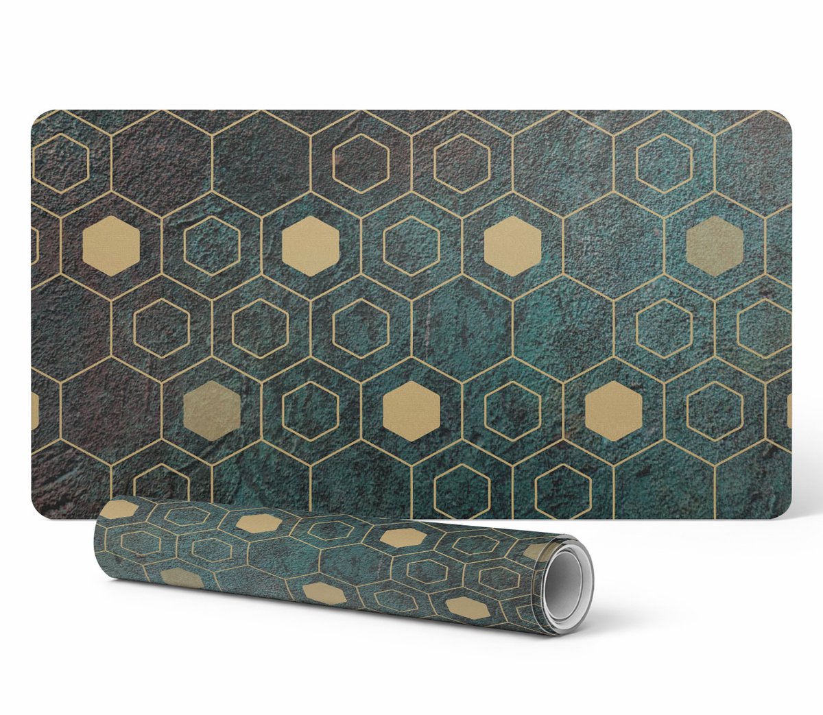 Antislip muis- en toetsenbordmat met geometrisch patroon, 90x45 cm