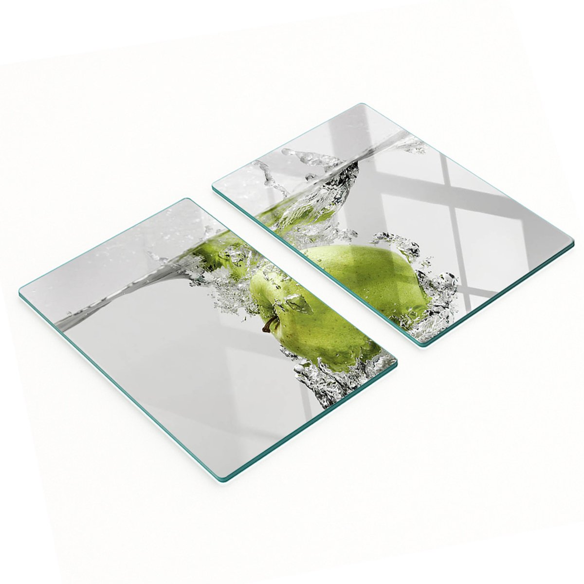 Glazen snijplanken met appel-onderwaterprint, 2x40x52 cm