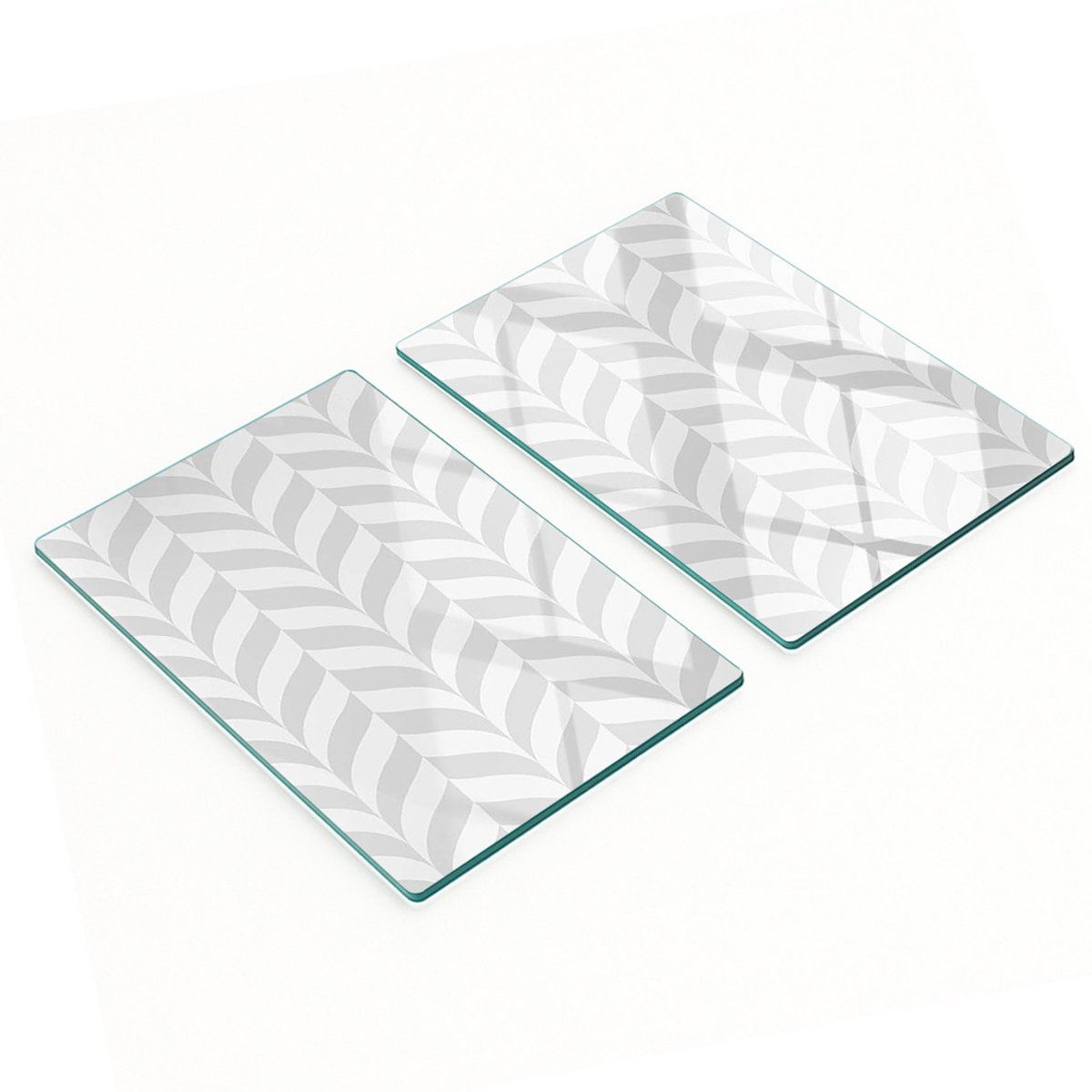 Set van twee glazen snijplanken met geometrische vormen, 2x40x52 cm