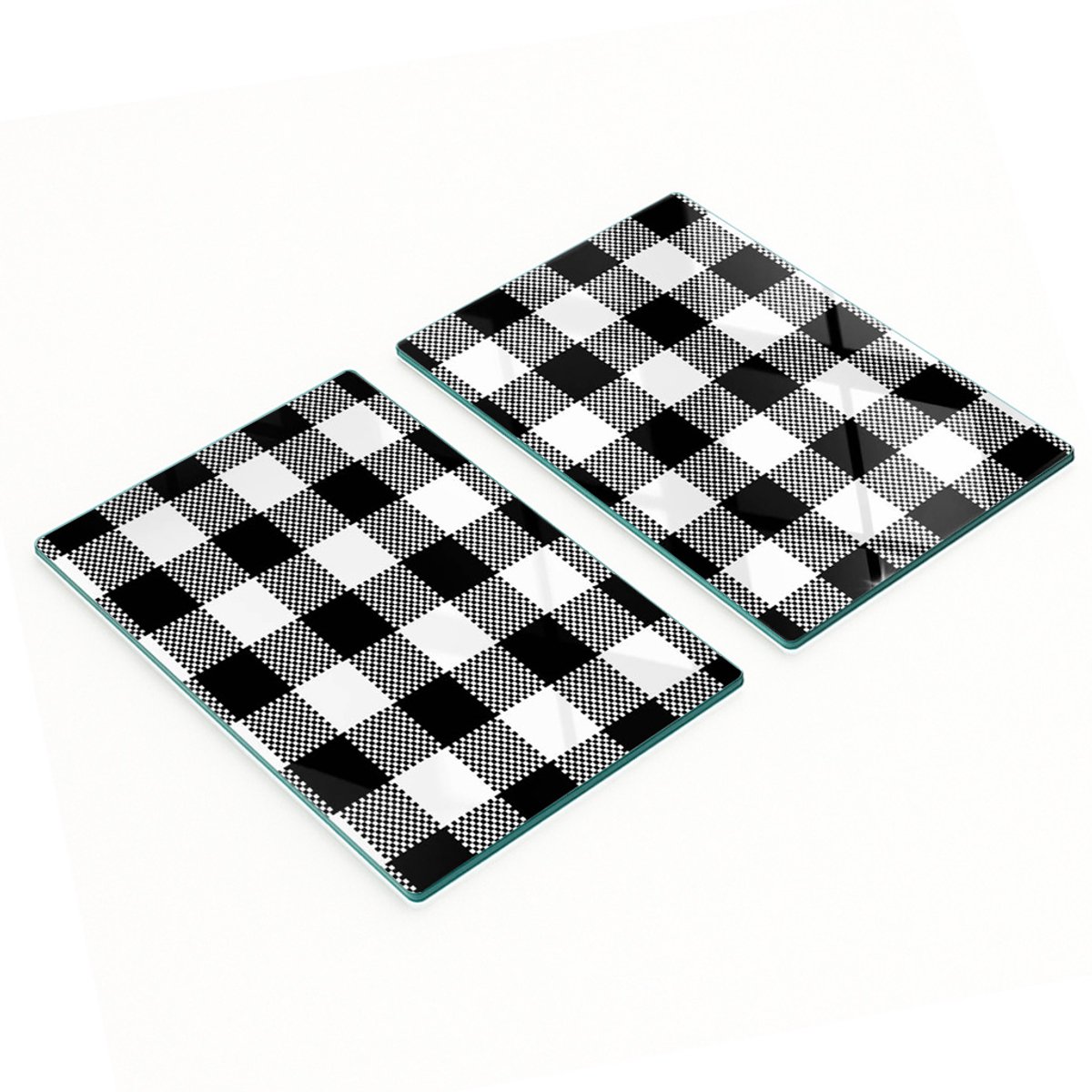 Multifunctionele decoratieve glazen borden met rasterprint 2x40x52 cm