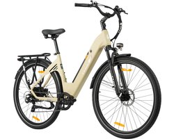 Elektrische Stadsfiets TTGO C3 SE - 250W Motor - 36V 18Ah Accu - 28 Inch - Bereik tot 120km - Shimano 7-Snelheden - Max 25km/u - Beige