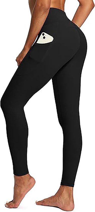 Sportlegging dames - Maat L - Leggings voor Vrouwen - Sportkleding dames - Sportbroek dames - Sportlegging - High waist - Shape legging - Hardloopbroek dames - Yoga legging dames - Voor Sport, Yoga en Gym - Voor Vrouwen en Meisjes - Zwart - 1 Stuk