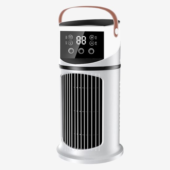 Aurixi® Climatiseur sans tuyau d'évacuation - Refroidisseur d'air - Aircooler - 7 niveaux - Mobile - Blanc - 16cm x 16cm x 16cm