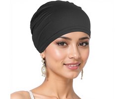 Dames Hoofddoek Zwart – Antislip Hijab Onderkap – Elastische & Ademend – Zachte Stretch Hoed – Vierseizoenen Hoofdbedekking – One Size