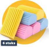 Pasper Damp Duster Spons - 6 stuks - 12x 6 x 4 cm geel - Schoonmaaksponzen