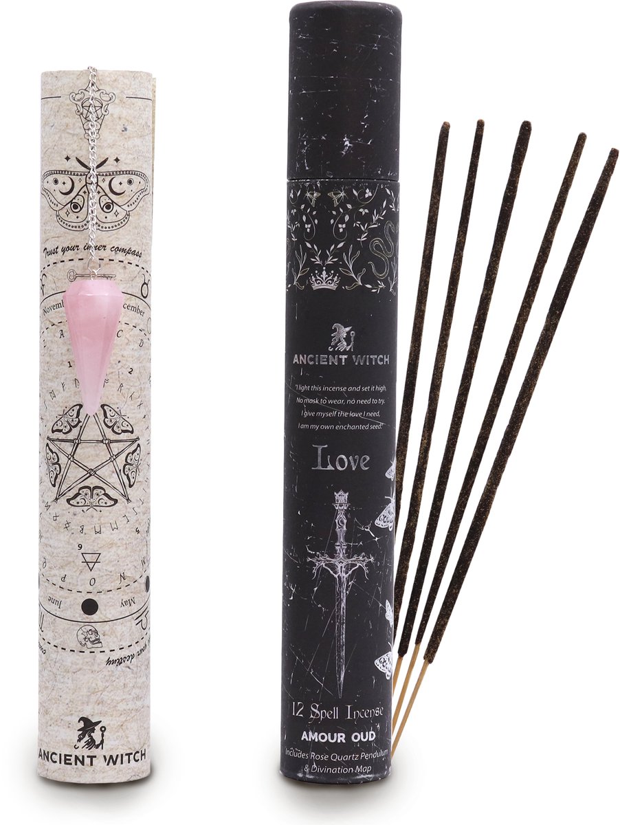 Ancient Witch Spell Incense - Love - Rose Quartz Pendulum