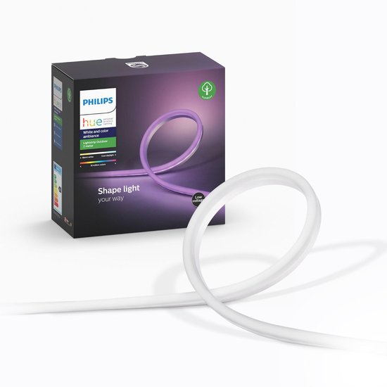 Philips Hue Outdoor Lightstrip 2 meter - White en Color Ambiance - Wit - 19W - incl. Voeding
