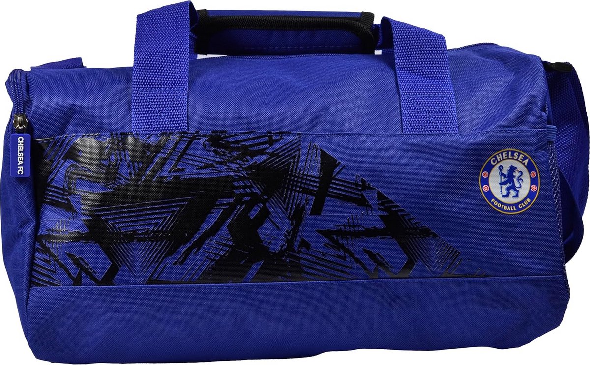Compacte Blauwe Sporttas met Clublogo en Geometrisch Patroon