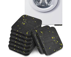 8 stuks rubberen matjes voor de wasmachine, 9 x 9 cm, antislipmatjes voor de droger, verminderen trillingen en absorberen schokken voor wasmachine en droger.