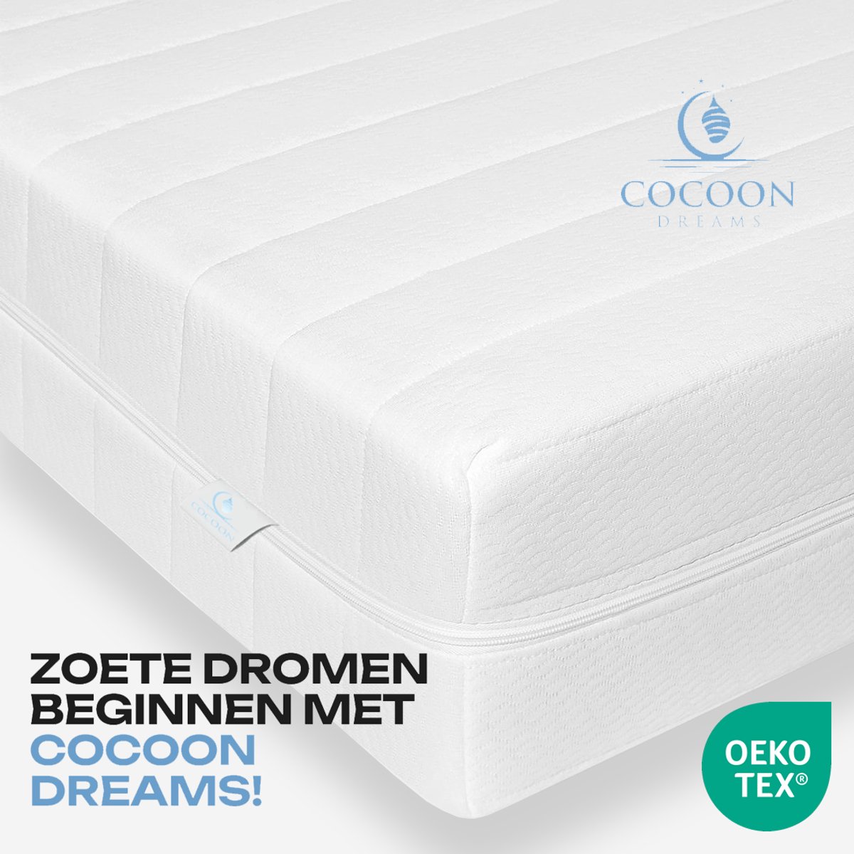 Matras - 160x200 - 20CM - PREMIUM BAMBOO Tijk - Afritsbaar / Wasbaar - Nasa Koudschuim - Orthopedisch - Anti-allergie - Medium