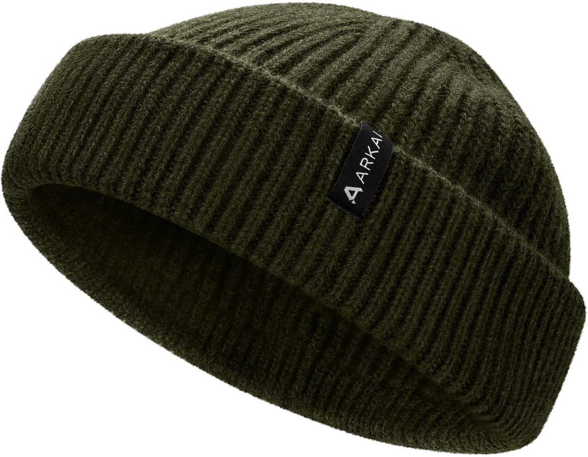 Nordic | Olijfgroene Beanie in Zeemansstijl van Wolmix