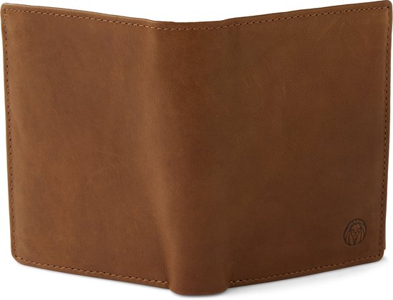 Portefeuille en cuir brun havane vintage anti-RFID Cambodia