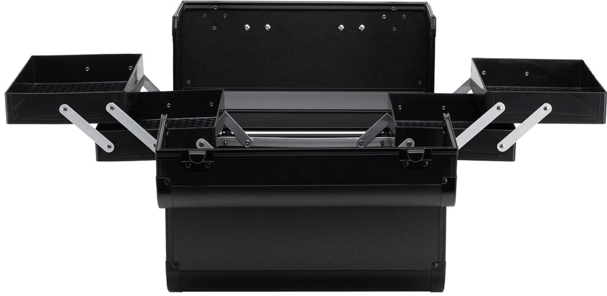 Zwarte Make-up Koffer SC40 – Professionele Beautycase voor Visagie, Nagelstyling & Mobiel Gebruik