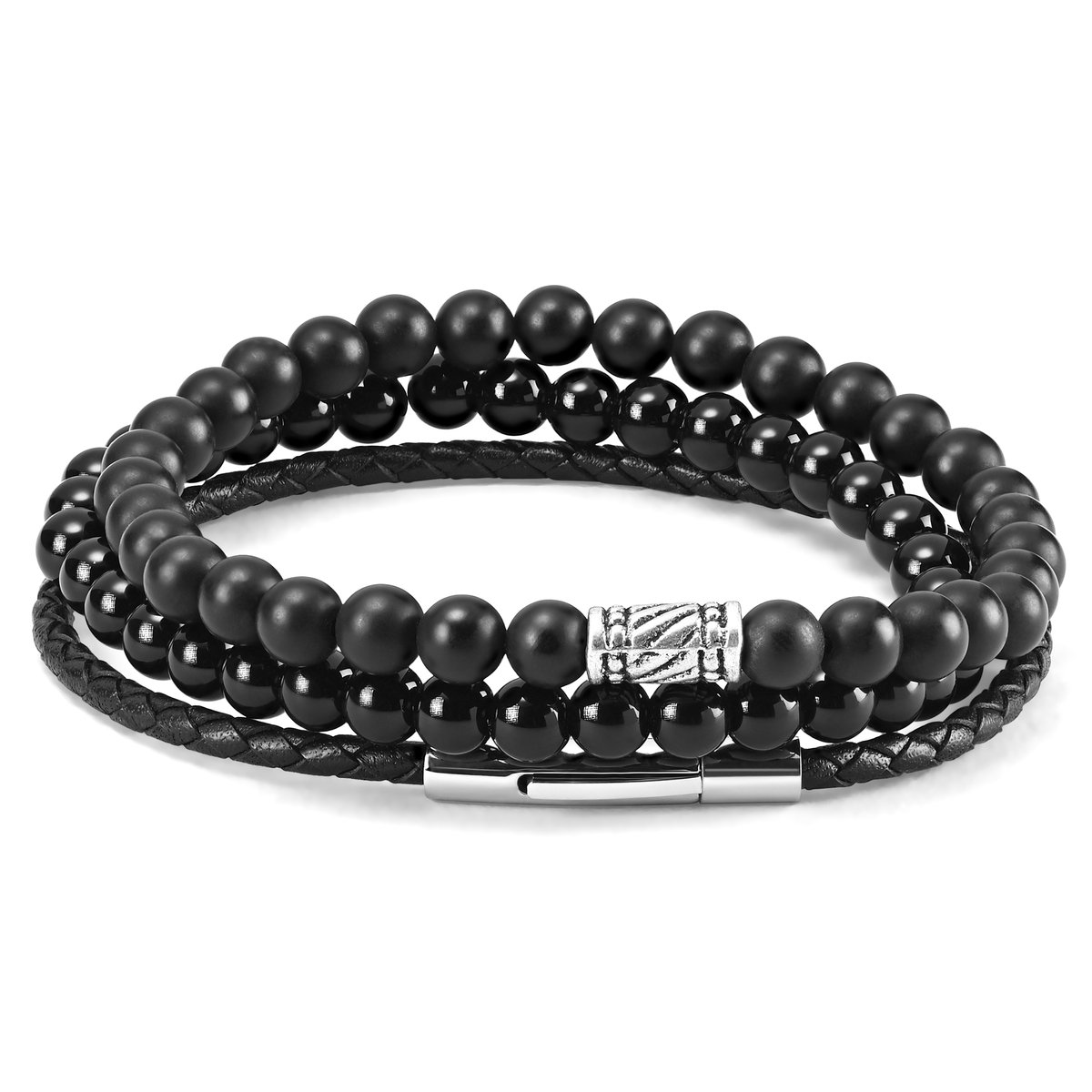 Madura Matzwarte Stenen Armband