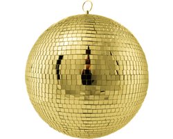 KIMU® Discobal Goud zonder Motor Ø 40 cm Professioneel - Discobol Groot Spiegeltjes 10x10mm - Spiegelbol Disco Bal Bol - Feest Feestje Discolamp Decoratie Glitterbol Festival