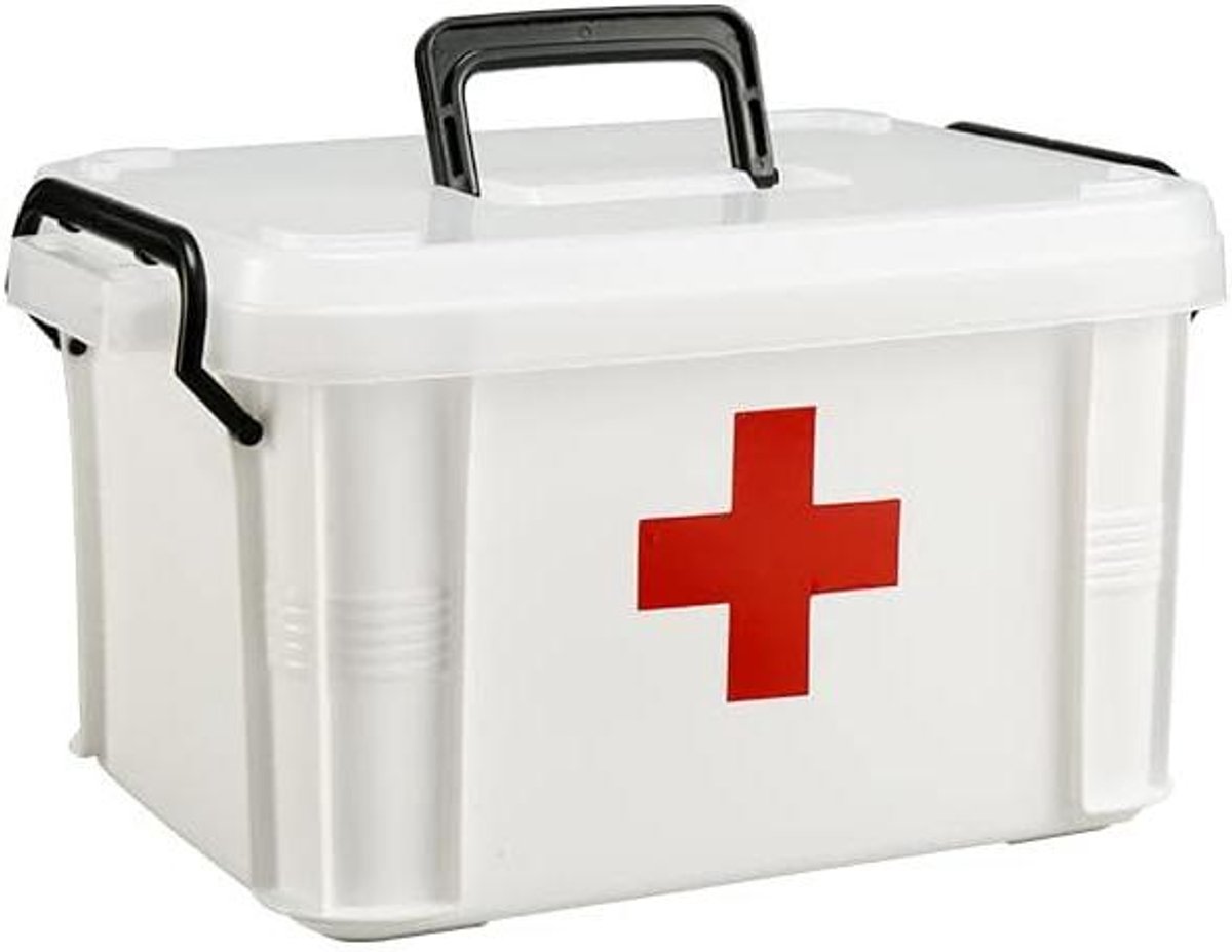 Medicijnbox voor thuisopslag met twee lagen - 23,5 x 17,5 x 13,5 cm - opbergdoos voor medische benodigdheden