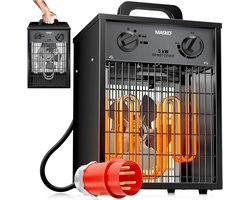 Krachtige Bouwkachel Elektrische Verwarming 5000 Watt met Thermostaat en Ventilator