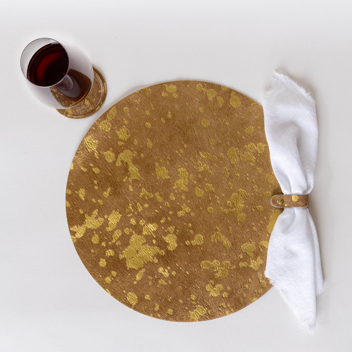 The Leather Rebel - Placemat | Onderlegger - bruin goud