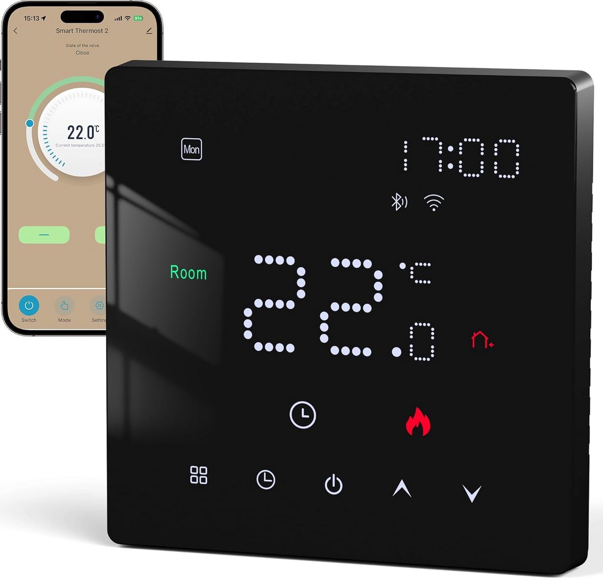 Digitale Thermostaat voor Vloerverwarming, Water en Gasketel met Wifi