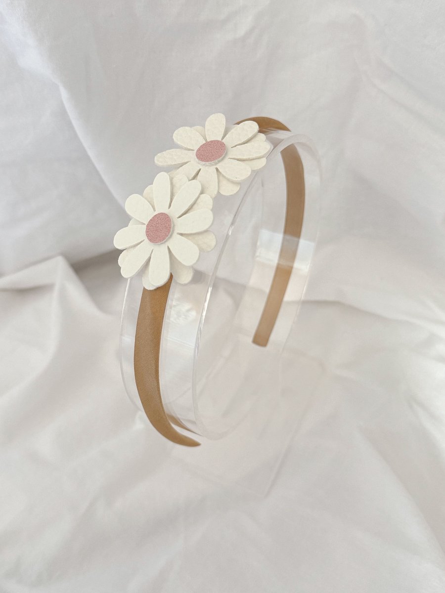 Diadeem Madelief - Oud Roze - Haarbandje met Bloemen - Haarbanden voor Meisjes - Haaraccessoires voor Kinderen