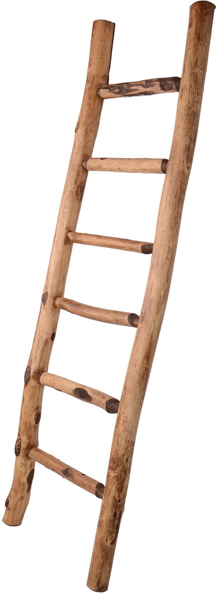 UNUS® Ladder decoratie hout vrijstaand handdoekladder accessoires 150 cm vintage