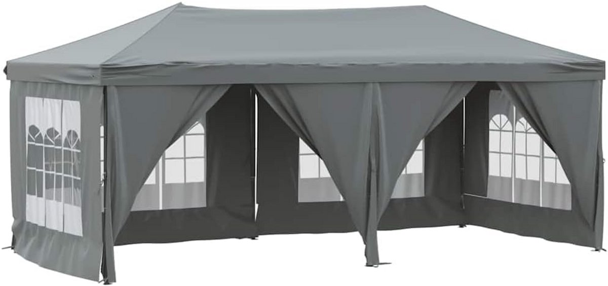 Inklapbare Partytent met Zijwanden 3x6 m Antraciet - Tuintent en Feestopzet