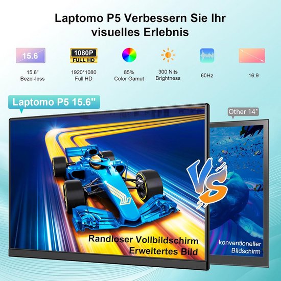 Draagbare Externe Monitor 15,6 Inch FHD 1080p voor Laptop en PC — afbeelding 5