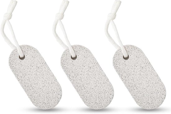 Natuurlijke Puimsteen Set - Eelt Verwijderen & Voetverzorging - Zacht en Effectief - Met Ophangband - Ideaal voor Gebarsten Hielen - Pomez voor Zachte Voeten