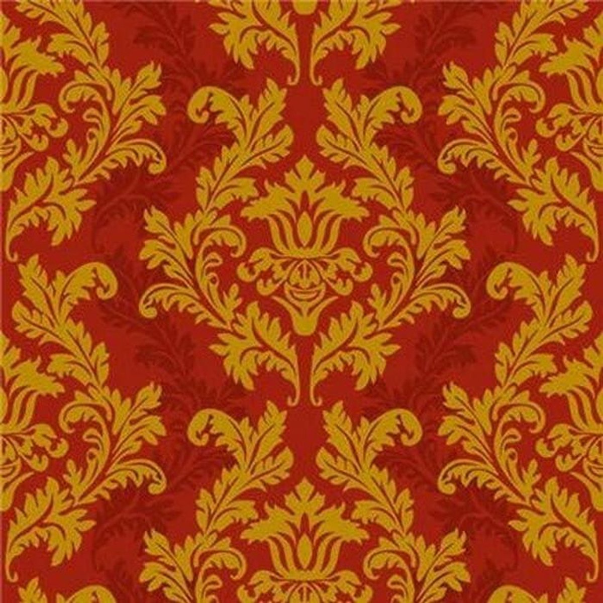 20 Servetten met Gouden en Rode Barok Ornamenten 33x33 cm