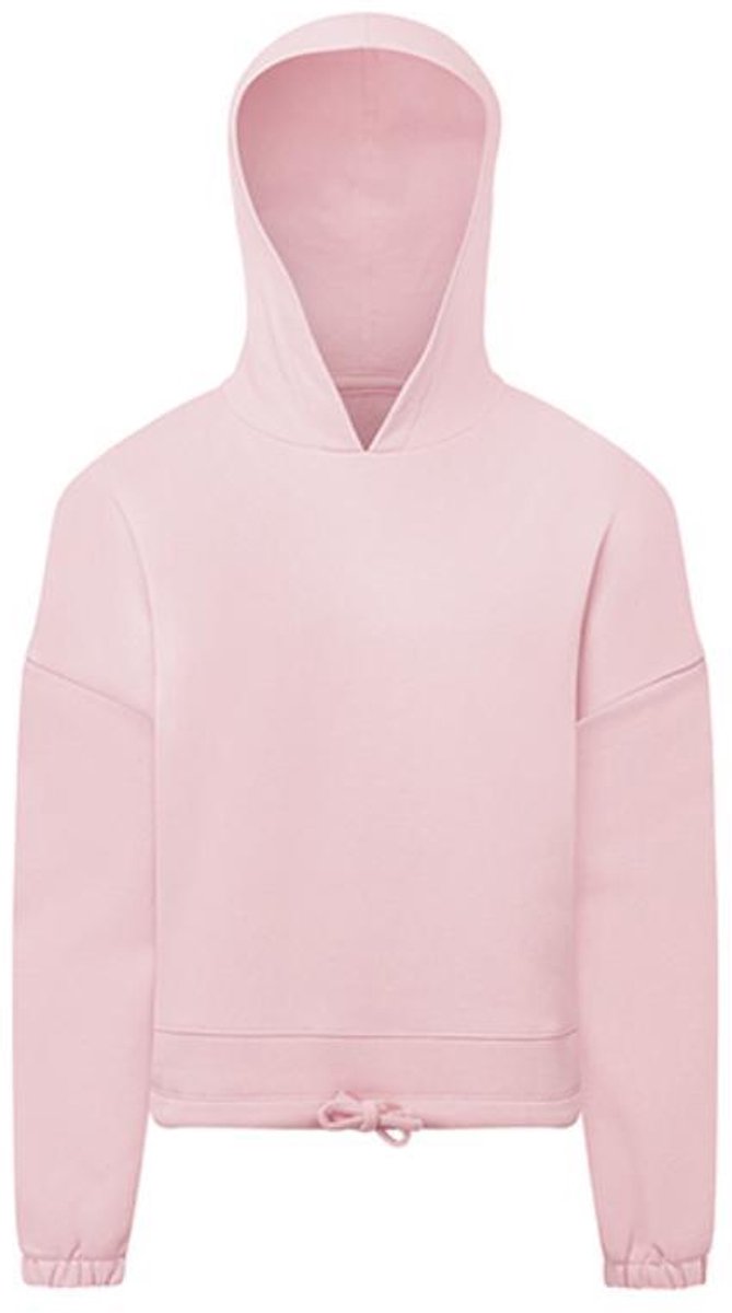 TriDri - Cropped Oversized Kinder Hoodie - Light Pink maat 9/11