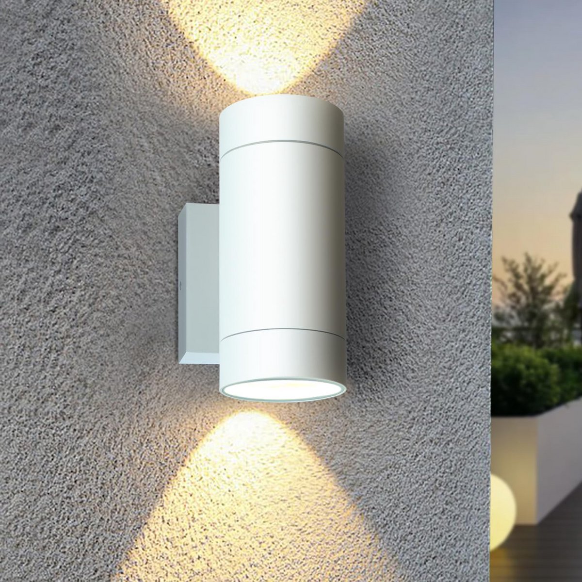 Wandlamp Buiten Up/Down Richtbaar IP54 Waterdicht Aluminium Wit