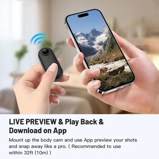 4K Mini-recorder voor motorfietsen - Vingeractiecamera met wifi - Wit - Lichtgewicht POV-camera - Camera voor motorfietsen en fietsen - Sportcamera voor gebruik op de weg - Vlogcamera voor huisdieren en bodycam — afbeelding 5
