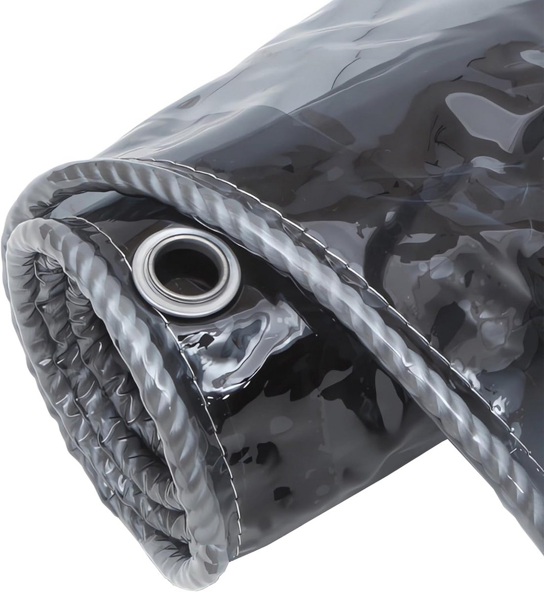 Transparant Zwart Dekzeil 2,5x2,5m Waterdicht UV-bestendig Zwaar Belastbaar PVC